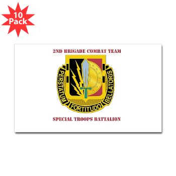1CAV2BCTSTB - M01 - 01 - DUI - 2nd BCT - Special Troops Bn with Text - Sticker (Rectangle 10 pk)