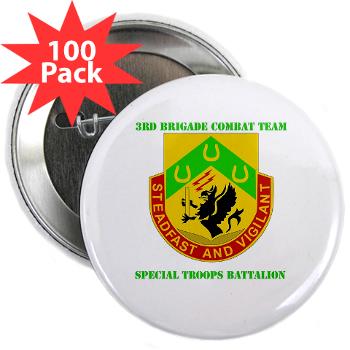 1CAV3BCTSTB - M01 - 01 - DUI - 3rd BCT - Special Troops Bn with Text - 2.25" Button (100 pack)