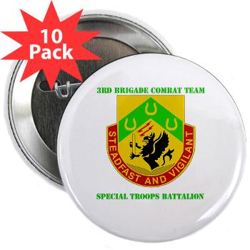 1CAV3BCTSTB - M01 - 01 - DUI - 3rd BCT - Special Troops Bn with Text - 2.25" Button (10 pack) - Click Image to Close