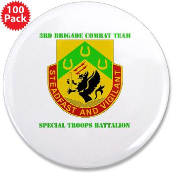 1CAV3BCTSTB - M01 - 01 - DUI - 3rd BCT - Special Troops Bn with Text - 3.5" Button (100 pack) - Click Image to Close
