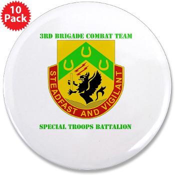 1CAV3BCTSTB - M01 - 01 - DUI - 3rd BCT - Special Troops Bn with Text - 3.5" Button (10 pack)