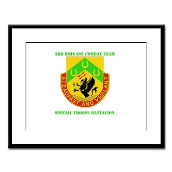 1CAV3BCTSTB - M01 - 02 - DUI - 3rd BCT - Special Troops Bn with Text - Large Framed Print