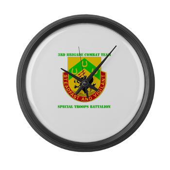 1CAV3BCTSTB - M01 - 03 - DUI - 3rd BCT - Special Troops Bn with Text - Large Wall Clock
