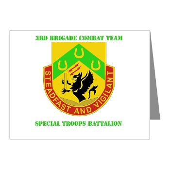 1CAV3BCTSTB - M01 - 02 - DUI - 3rd BCT - Special Troops Bn with Text - Note Cards (Pk of 20)