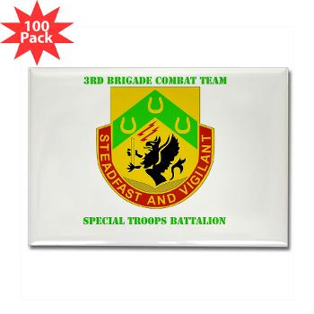 1CAV3BCTSTB - M01 - 01 - DUI - 3rd BCT - Special Troops Bn with Text - Rectangle Magnet (100 pack)