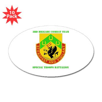 1CAV3BCTSTB - M01 - 01 - DUI - 3rd BCT - Special Troops Bn with Text - Sticker (Oval 10 pk) - Click Image to Close
