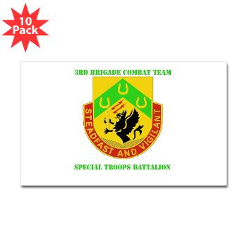 1CAV3BCTSTB - M01 - 01 - DUI - 3rd BCT - Special Troops Bn with Text - Sticker (Rectangle 10 pk)
