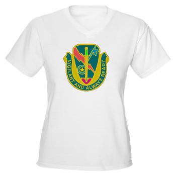 1CAV4BCTSTB - A01 - 04 - DUI - 4th BCT - Special Troops Bn - Women's V-Neck T-Shirt