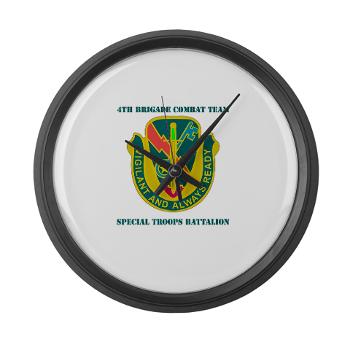 1CAV4BCTSTB - M01 - 03 - DUI - 4th BCT - Special Troops Bn with Text - Large Wall Clock