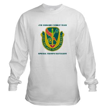 1CAV4BCTSTB - A01 - 03 - DUI - 4th BCT - Special Troops Bn with Text - Long Sleeve T-Shirt