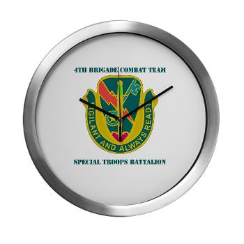 1CAV4BCTSTB - M01 - 03 - DUI - 4th BCT - Special Troops Bn with Text - Modern Wall Clock