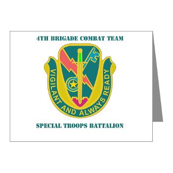 1CAV4BCTSTB - M01 - 02 - DUI - 4th BCT - Special Troops Bn with Text - Note Cards (Pk of 20)
