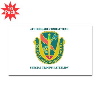 1CAV4BCTSTB - M01 - 01 - DUI - 4th BCT - Special Troops Bn with Text - Sticker (Rectangle 10 pk) - Click Image to Close