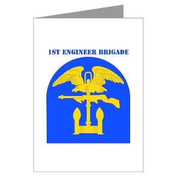 1EB - M01 - 02 - SSI - 1st Engineer Brigade with Text - Greeting Cards (Pk of 10)