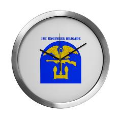 1EB - M01 - 03 - SSI - 1st Engineer Brigade with Text - Modern Wall Clock