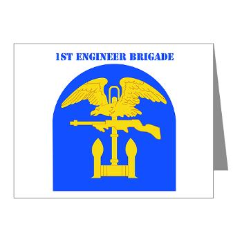 1EB - M01 - 02 - SSI - 1st Engineer Brigade with Text - Note Cards (Pk of 20) - Click Image to Close