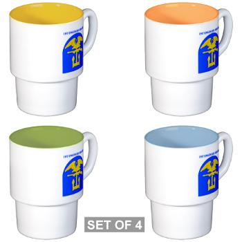1EB - M01 - 03 - SSI - 1st Engineer Brigade with Text - Stackable Mug Set (4 mugs)