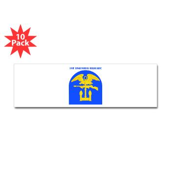 1EB - M01 - 01 - SSI - 1st Engineer Brigade with Text - Sticker (Bumper 10 pk) - Click Image to Close