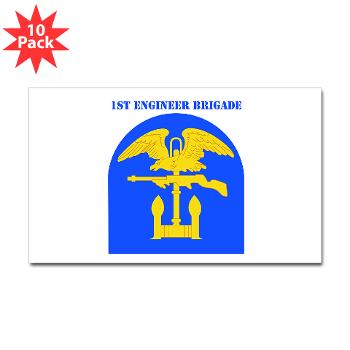 1EB - M01 - 01 - SSI - 1st Engineer Brigade with Text - Sticker (Rectangle 10 pk) - Click Image to Close