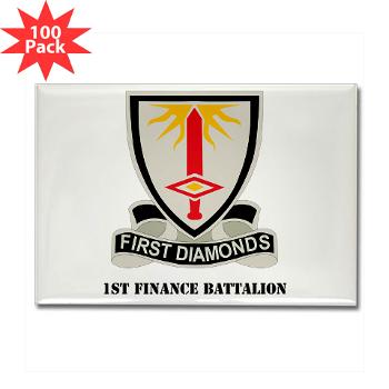 1FB - M01 - 01 - DUI - 1st Finance Battalion with Text - Rectangle Magnet (100 pack)