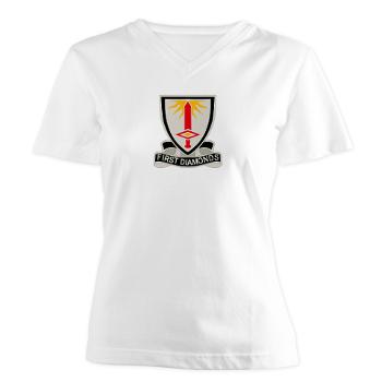 1FB - A01 - 04 - DUI - 1st Finance Battalion - Women's V-Neck T-Shirt
