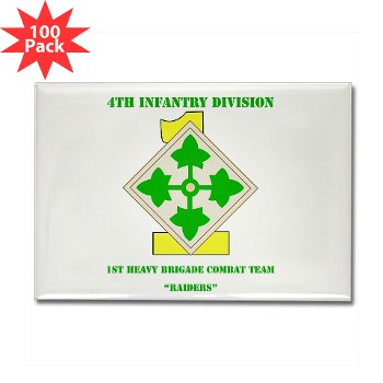 1HBCTR - M01 - 01 - DUI - 1st Heavy BCT - Raiders with text - Rectangle Magnet (100 pack)
