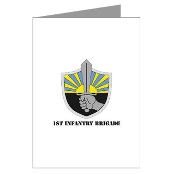 1IB - M01 - 02 - 1st Infantry Brigade with Text - Greeting Cards (Pk of 10) - Click Image to Close