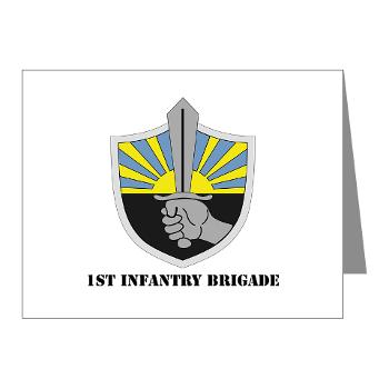 1IB - M01 - 02 - 1st Infantry Brigade with Text - Note Cards (Pk of 20)