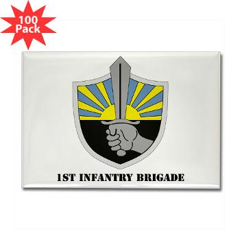 1IB - M01 - 01 - 1st Infantry Brigade with Text - Rectangle Magnet (100 pack)
