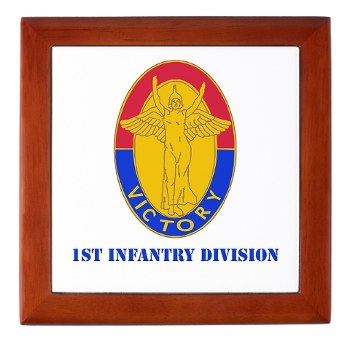 1ID - M01 - 03 - DUI - 1st Infantry Division with Text Keepsake Box - Click Image to Close