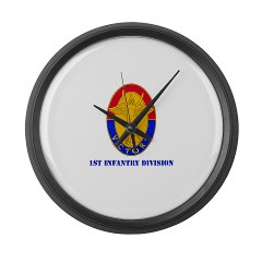 1ID - M01 - 03 - DUI - 1st Infantry Division with Text Large Wall Clock