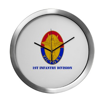1ID - M01 - 03 - DUI - 1st Infantry Division with Text Modern Wall Clock
