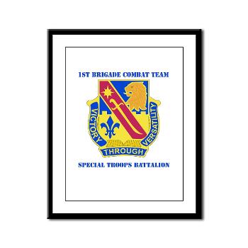 1ID1BCTSTB - M01 - 02 - DUI - 1st BCT - Special Troops Bn with Text - Framed Panel Print