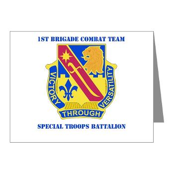 1ID1BCTSTB - M01 - 02 - DUI - 1st BCT - Special Troops Bn with Text - Note Cards (Pk of 20)