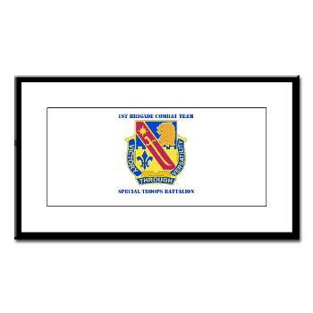 1ID1BCTSTB - M01 - 02 - DUI - 1st BCT - Special Troops Bn with Text - Small Framed Print