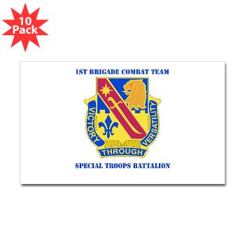 1ID1BCTSTB - M01 - 01 - DUI - 1st BCT - Special Troops Bn with Text - Sticker (Rectangle 10 pk) - Click Image to Close