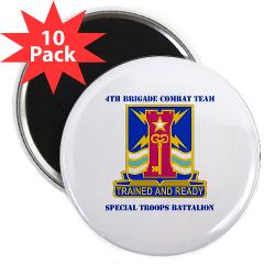 1ID4BCTSTB - M01 - 01 - DUI - 4th BCT - Special Troops Battalion with Text - 2.25" Magnet (10 pack) - Click Image to Close