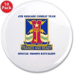 1ID4BCTSTB - M01 - 01 - DUI - 4th BCT - Special Troops Battalion with Text - 3.5" Button (10 pack)