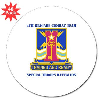 1ID4BCTSTB - M01 - 01 - DUI - 4th BCT - Special Troops Battalion with Text - 3" Lapel Sticker (48 pk) - Click Image to Close
