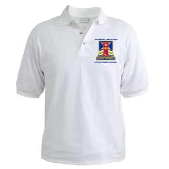 1ID4BCTSTB - A01 - 04 - DUI - 4th BCT - Special Troops Battalion with Text - Golf Shirt - Click Image to Close