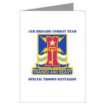 1ID4BCTSTB - M01 - 02 - DUI - 4th BCT - Special Troops Battalion with Text - Greeting Cards (Pk of 10)