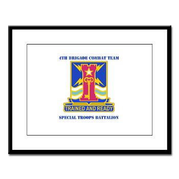 1ID4BCTSTB - M01 - 02 - DUI - 4th BCT - Special Troops Battalion with Text - Large Framed Print - Click Image to Close