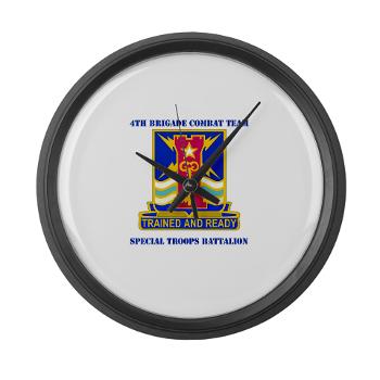 1ID4BCTSTB - M01 - 03 - DUI - 4th BCT - Special Troops Battalion with Text - Large Wall Clock