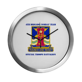 1ID4BCTSTB - M01 - 03 - DUI - 4th BCT - Special Troops Battalion with Text - Modern Wall Clock