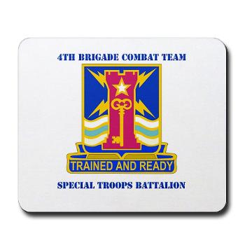 1ID4BCTSTB - M01 - 03 - DUI - 4th BCT - Special Troops Battalion with Text - Mousepad