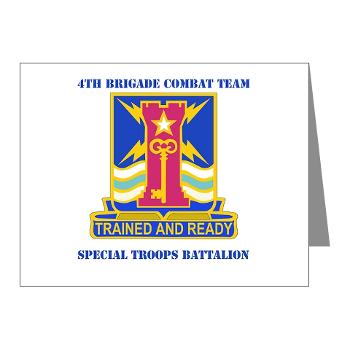 1ID4BCTSTB - M01 - 02 - DUI - 4th BCT - Special Troops Battalion with Text - Note Cards (Pk of 20)