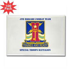 1ID4BCTSTB - M01 - 01 - DUI - 4th BCT - Special Troops Battalion with Text - Rectangle Magnet (100 pack)