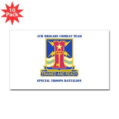 1ID4BCTSTB - M01 - 01 - DUI - 4th BCT - Special Troops Battalion with Text - Sticker (Rectangle 10 pk)