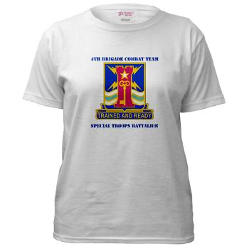 1ID4BCTSTB - A01 - 04 - DUI - 4th BCT - Special Troops Battalion with Text - Women's T-Shirt
