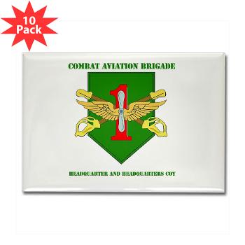1IDHQHQC - M01 - 01 - DUI - HQ and HQ Coy with Text - Rectangle Magnet (10 pack) - Click Image to Close